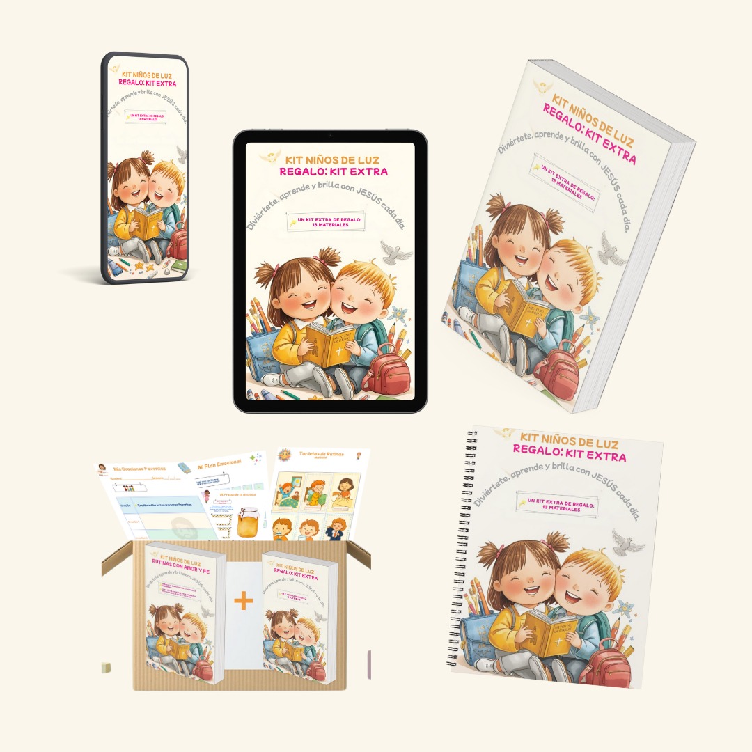 Mockup del Kit Niños de Luz
